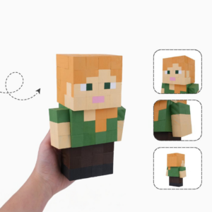 Wooden Model Of Alex Minecraft Character -Alex Minecraft Figures