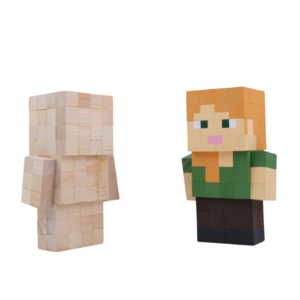 Wooden Model Of Alex Minecraft Character -Alex Minecraft Figures