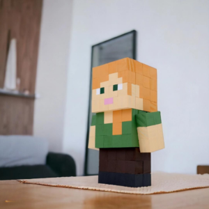 Wooden Model Of Alex Minecraft Character -Alex Minecraft Figures