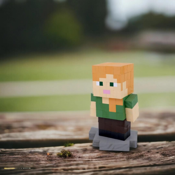 Wooden Model Of Alex Minecraft Character -Alex Minecraft Figures