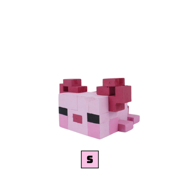 Minecraft Axolotl Wood Model- Pink -Minecraft Figures