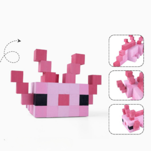 Minecraft Axolotl Wood Model- Pink -Minecraft Figures