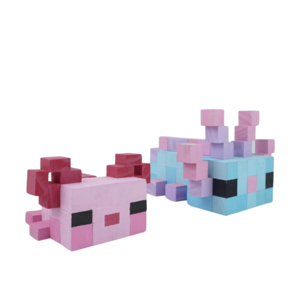 Minecraft Axolotl Wood Model- Blue -Minecraft Figures