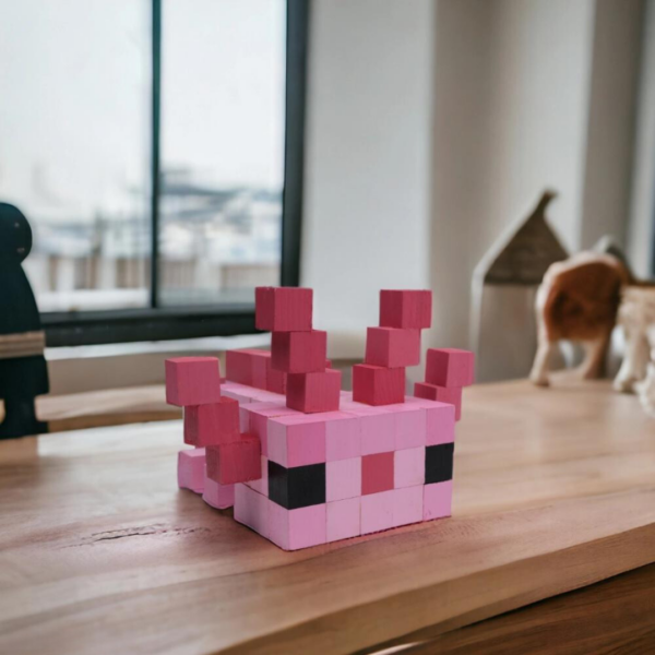 Minecraft Axolotl Wood Model- Pink -Minecraft Figures