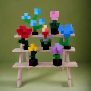 Minecraft Flower Model: Blue Orchid And Chrysanthemum Combo -Minecraft Figures