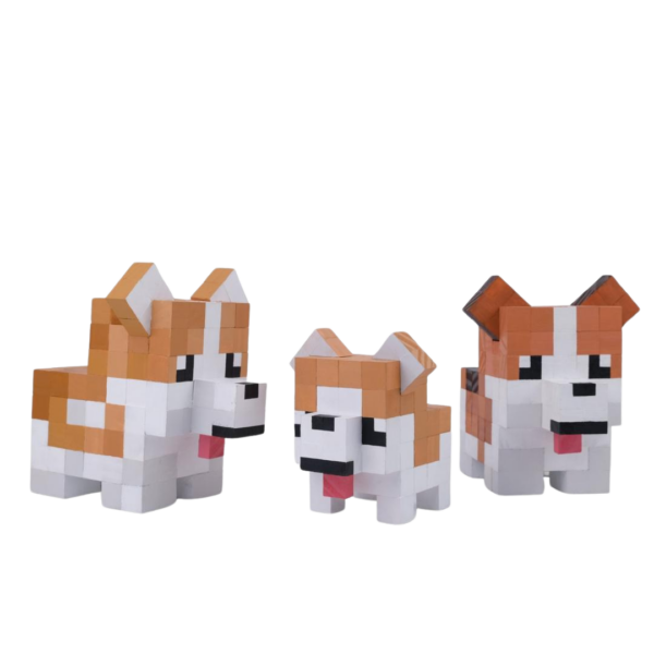 Minecraft Style Corgi Dog Model -Minecraft Figures