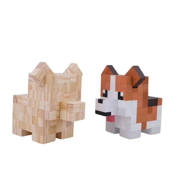 Minecraft Style Corgi Dog Model -Minecraft Figures