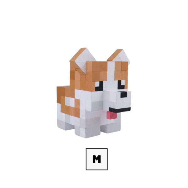 Minecraft Style Corgi Dog Model -Minecraft Figures