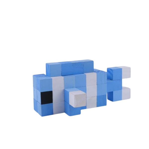 Dory Clownfish Model Minecraft Style- Blue -Minecraft Figures