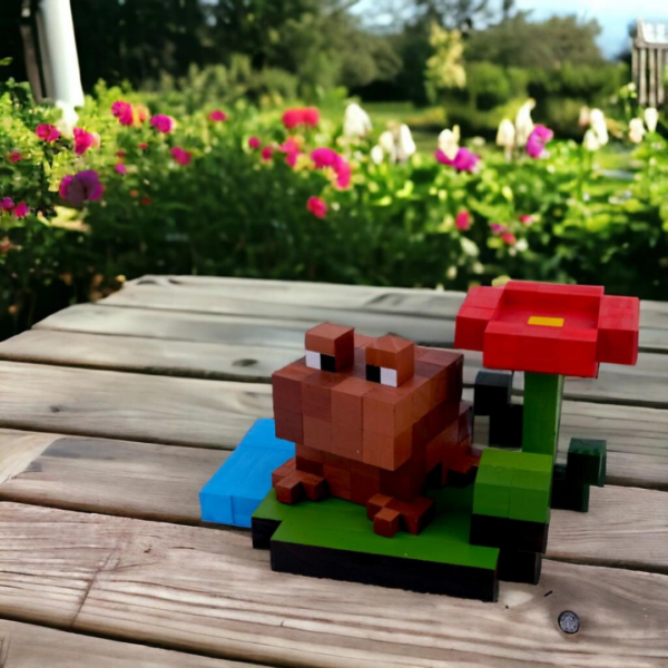 Minecraft Frog Wooden Model- Brown -Minecraft Figures