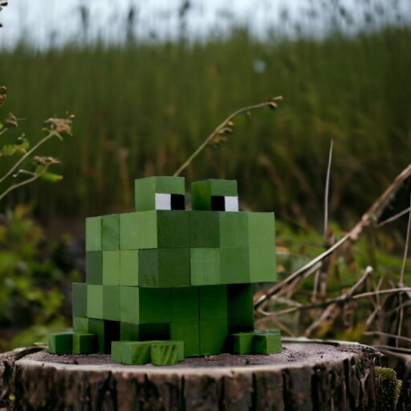 Minecraft Frog Wooden Model- Green  -Minecraft Figures