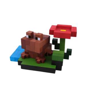 Minecraft Frog Wooden Model- Brown -Minecraft Figures