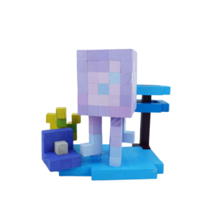 Minecraft Glow Squid Purple and Pink Ink Wood Model -Minecraft Figures