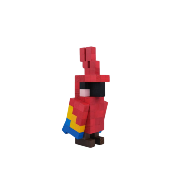 Minecraft Parrot Wood Model Parrot Size M- Red -Minecraft Figures