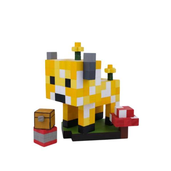 Minecraft Moobloom Wood Cow Model -Minecraft Figures