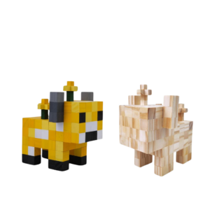 Minecraft Moobloom Wood Cow Model -Minecraft Figures