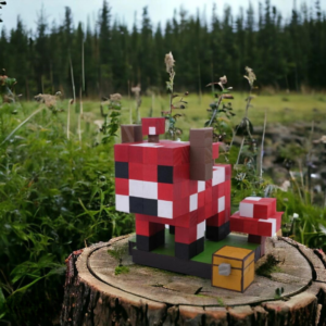 Minecraft Mooshroom Wood Model -Minecraft Figures