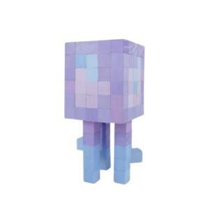 Minecraft Glow Squid Purple And Pink Ink Wood Model -Minecraft Figures