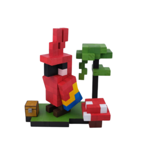 Minecraft Parrot Wood Model Parrot Size M- Red -Minecraft Figures