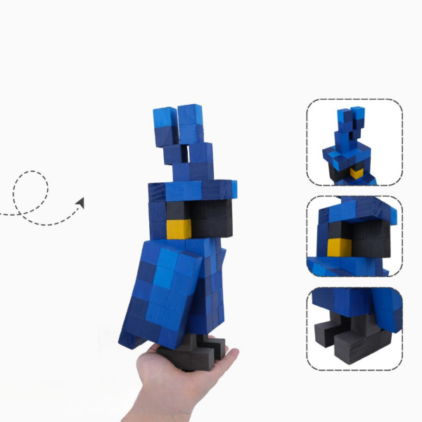 Minecraft Parrot Wood Model Parrot Size M- Blue -Minecraft Figures