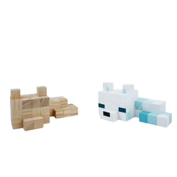 Minecraft Snow Fox Wood Model -Minecraft Figures