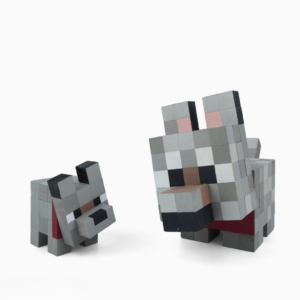 Minecraft Tamed Wolf Wood Model -Minecraft Figures