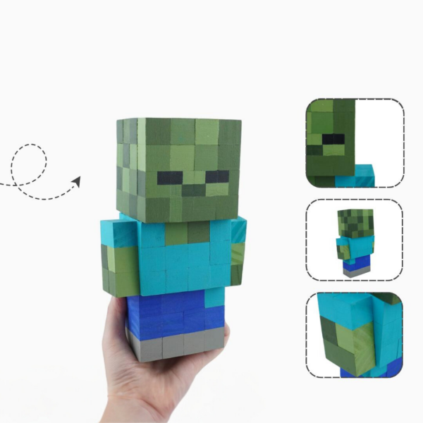 Minecraft Zombie Wood Model -Minecraft Zombie Figures