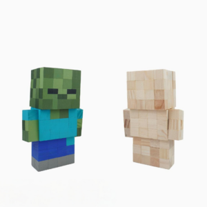 Minecraft Zombie Wood Model -minecraft zombie figures