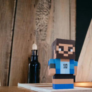 Wooden Model Of Messi Player Minecraft Style -Messi Figures