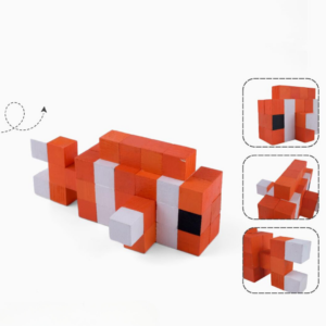 Nemo Clownfish Model Minecraft Style- Orange -Minecraft Figures