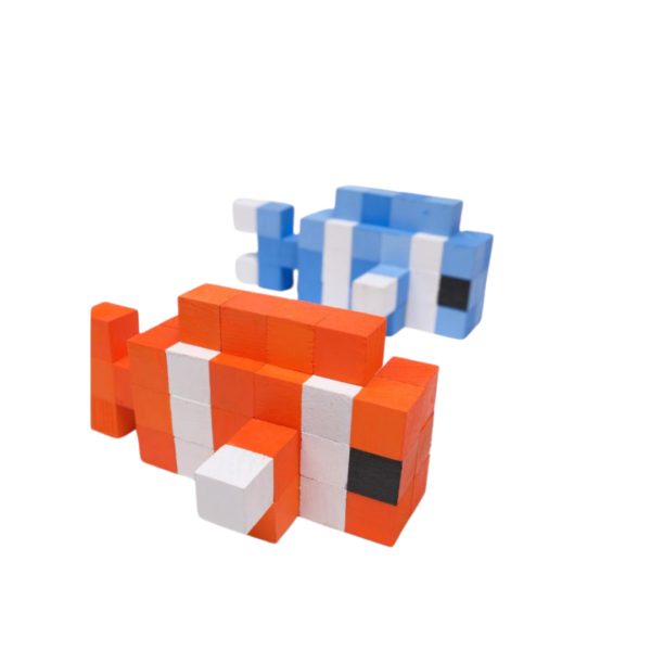 Nemo Clownfish Model Minecraft Style- Orange -Minecraft Figures