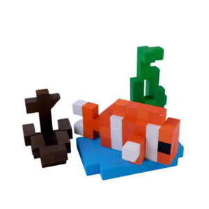 Nemo Clownfish Model Minecraft Style- Orange -Minecraft Figures