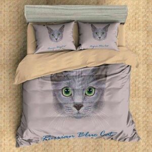 Russian Blue Cat Duvet Cover Bedding Set , Comforter Set