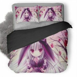Anime Girl Holding Heart In Hand Bedding Set , Comforter Set