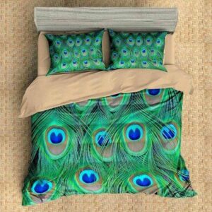 3D Peacock Feathers 3Pcs Duvet Cover Set , Comforter Set