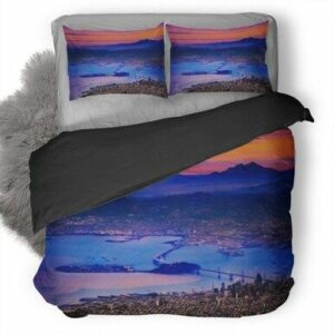 Beautiful City Depth View From Plane Bedding Set , Comforter Set