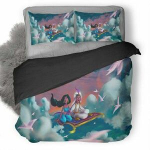 Aladdin And Jasmine Duvet Cover Bedding Set , Comforter Set
