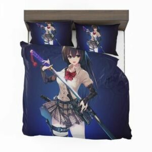 Samurai Sword Katana Anime Girl Bedding Set , Comforter Set