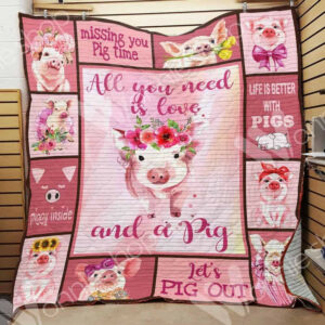 Pig Quilt Blanket DHC0102909TD , 50 x 60 Inch, Quilt Bed Set