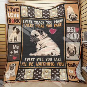 Pug Dog Blanket LNT0512067 Quilt Blanket , 50 x 60 Inch, Quilt Bed Set