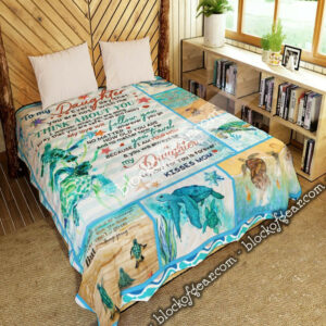 Daughter My Love For You Is Forever Love Mom Turtle GS-CL-LD2506 Quilt Blanket , 50 x 60 Inch, Quilt Bed Set