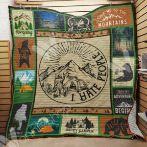 Bear Camping Quilt Blanket DHC06021469TD , 50 x 60 Inch, Quilt Bed Set