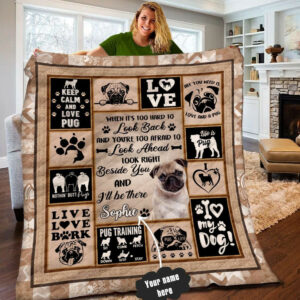 Pug Personalized Quilt Blanket LML180664DT , 50 x 60 Inch, Quilt Bed Set