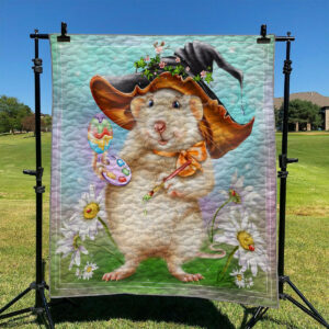 Easter Rat Painter NI1610029DT Quilt Blanket , 50 x 60 Inch, Quilt Bed Set