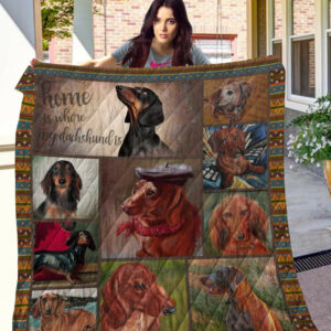 Dachshund Supermarket Flower Quilt Blanket DHC3112364TD , 50 x 60 Inch, Quilt Bed Set