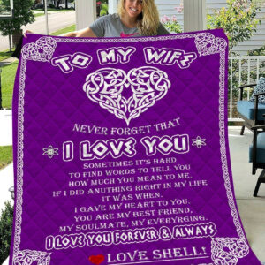 Purple Gift For Wife You Are My Soulmate Quilt Blanket , 50 x 60 Inch, Quilt Bed Set