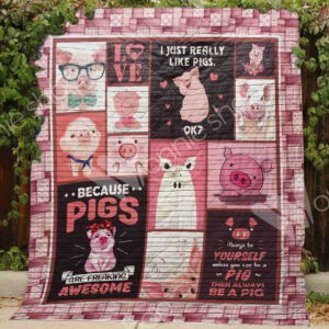 Pig Really Like Pigs Quilt Blanket DHC31121591TD , 50 x 60 Inch, Quilt Bed Set