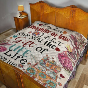 Personalized Hippie The Gift Of Life From Mother-in-law To Daughter-in-law Quilt Blanket Great Customized Blanket, 50 x 60 Inch, Quilt Bed Set