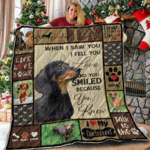Dachshund I Fell You Love Dachshund Quilt Blanket Christmas Christmas Gifts Merry Christmas Holiday Gifts Gift Dhc03011163Dd , 50 x 60 Inch, Quilt Bed Set
