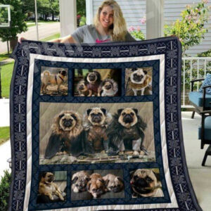 Pug How We Do Quilt Blanket DHC0201201005TD , 50 x 60 Inch, Quilt Bed Set